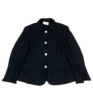 Steinbock Black Blazer‎ 100% Virgin Wool Ladies Sz 46